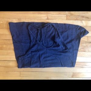 blue + black striped lululemon tank top.